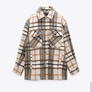 Zara Plaid Shirt Jacket